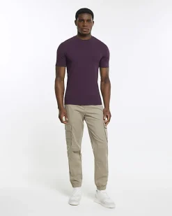Purple muscle fit t-shirt