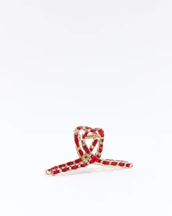 Red chain hair claw