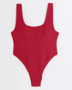 Red crinkle Swimsuit