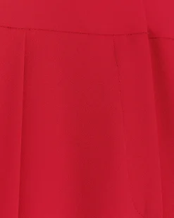 Red pleated wide leg trousers