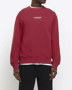 Red regular fit graphic sweatshirt