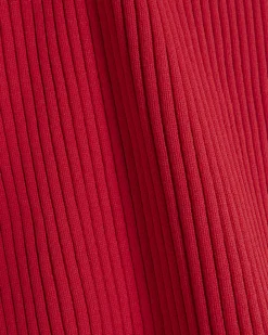 Red rib peplum hem bodycon mini dress