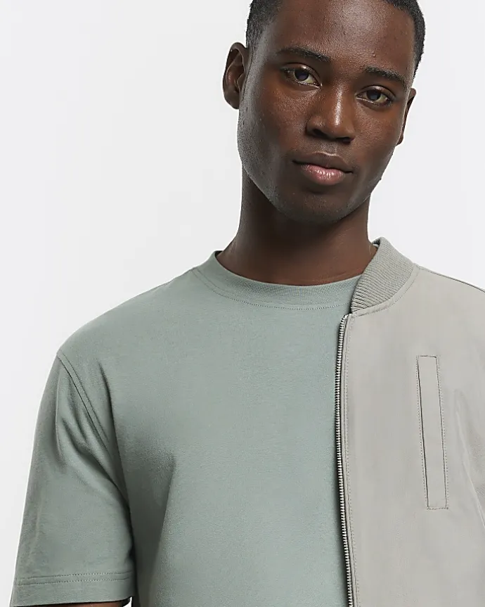 Sage green slim fit t-shirt