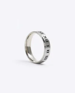 Silver colour stainless steel roman ring