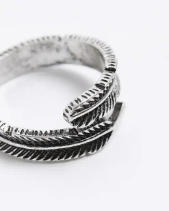 Silver Feather Wrap Ring
