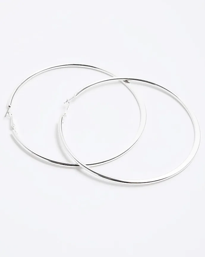 Silver Large Hoop Earrings