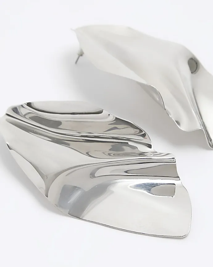 Silver Sculpted Earrings