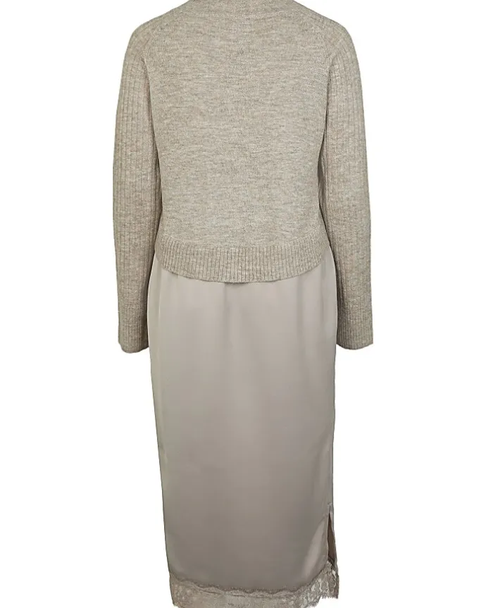 Stone 2 in 1 maternity midi dress