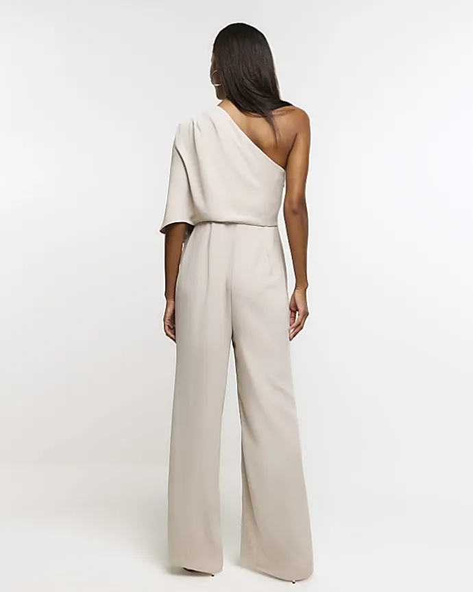 Stone cape wide leg jumpsuit