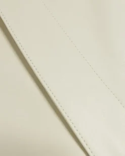 Stone faux leather straight leg trousers