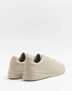 Stone lace up low top trainers