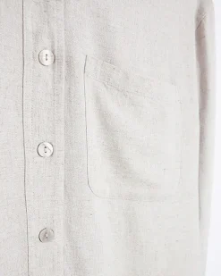 Stone oversized shirt with linen