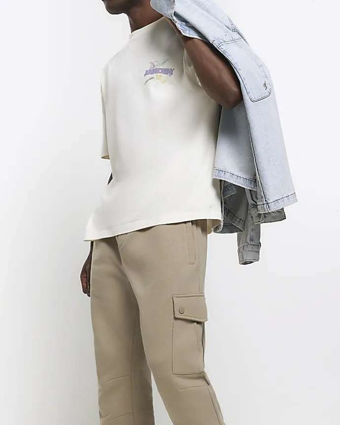 Stone regular fit cargo joggers