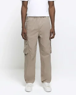 Stone regular fit elasticated cargo trousers