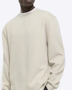 Stone regular fit rib sweatshirt