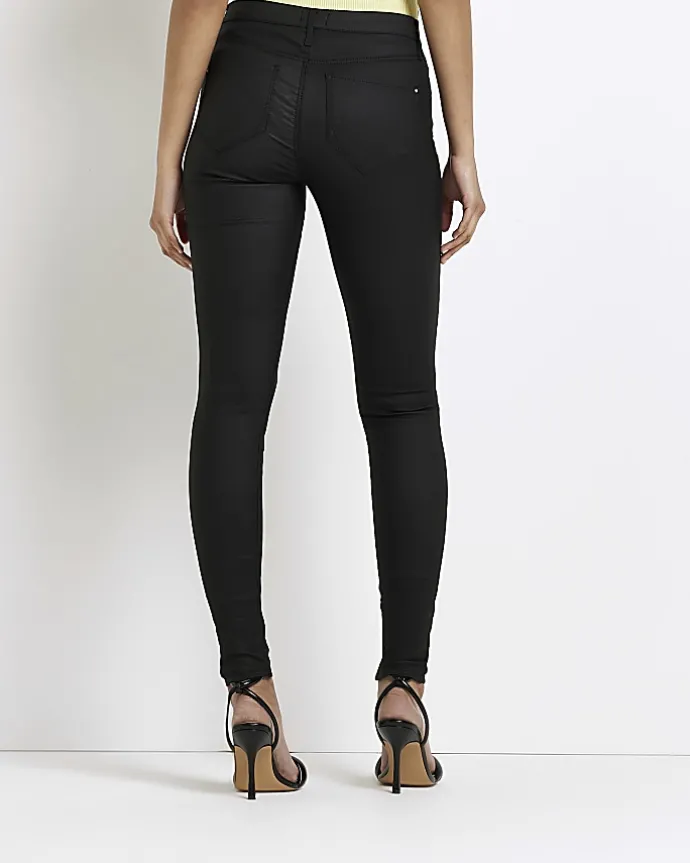 Tall black mid rise super skinny jeggings