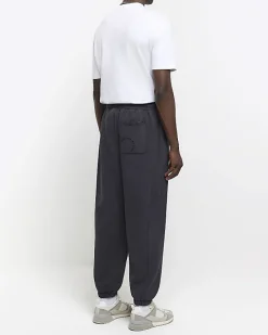 Washed black oversized fit joggers