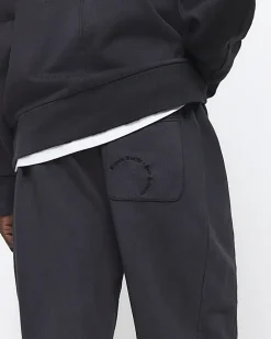 Washed black oversized fit joggers
