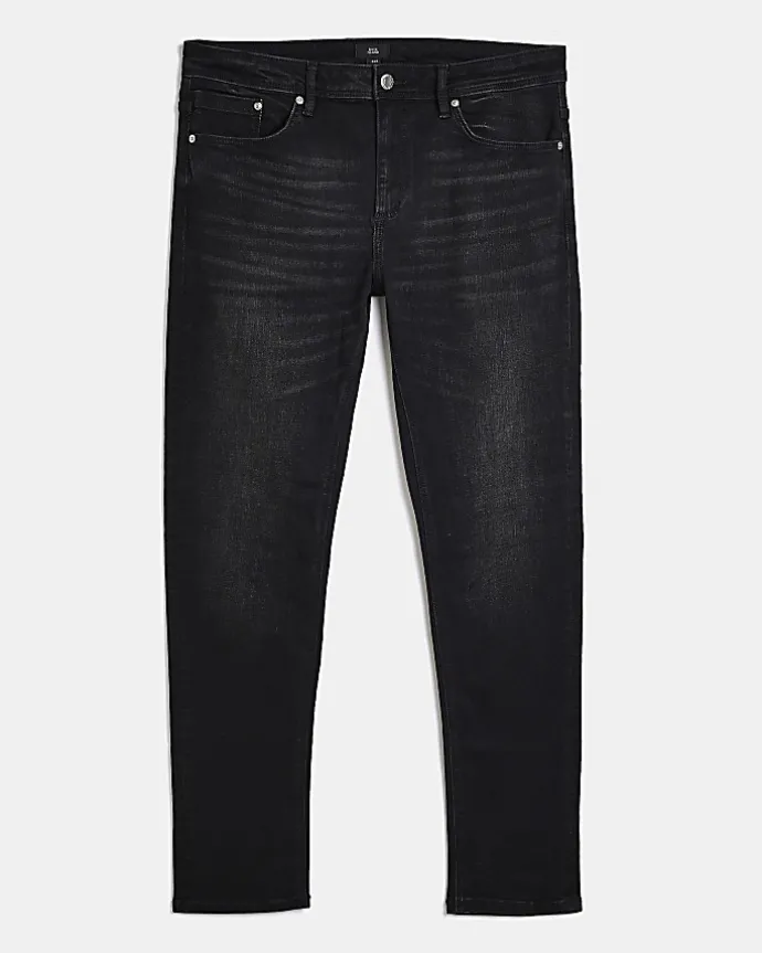 Washed black skinny fit jeans