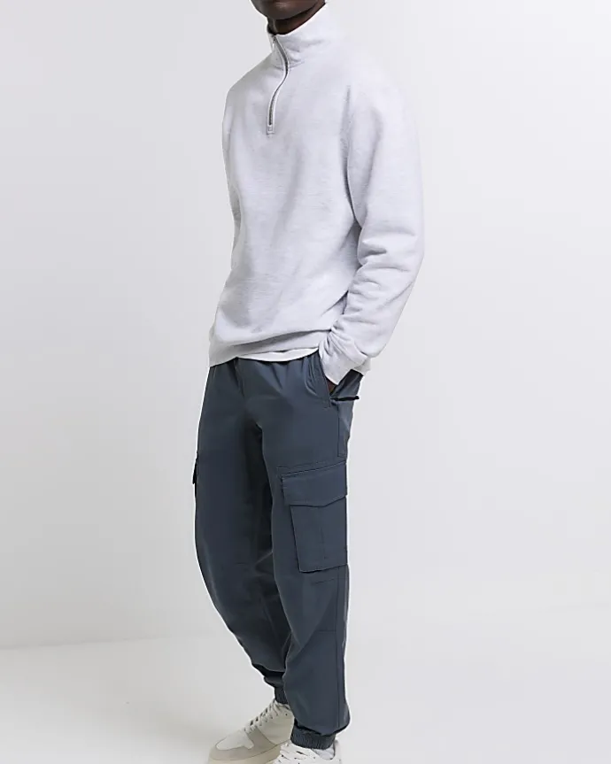 Washed green regular fit cargo joggers