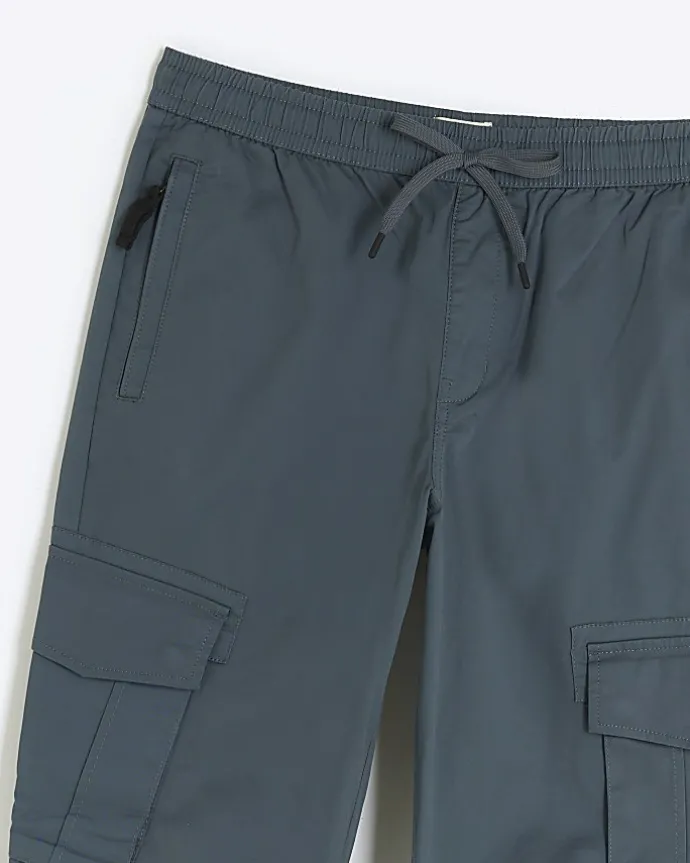 Washed green regular fit cargo joggers