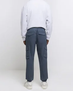 Washed green regular fit cargo joggers