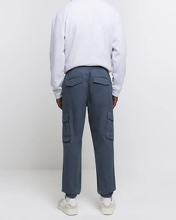 Washed green regular fit cargo joggers