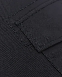 Washed navy slim fit cargo joggers