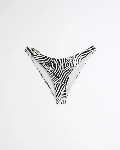 White animal print bikini bottoms