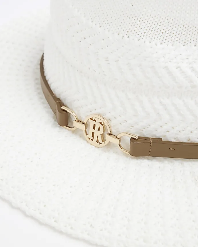 White Crochet Fedora Hat