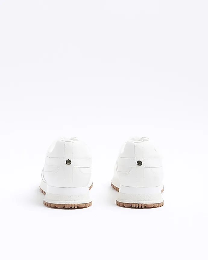 White embossed trainers