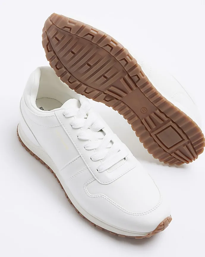 White embossed trainers