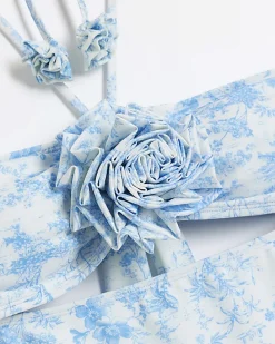 White floral corsage swimsuit