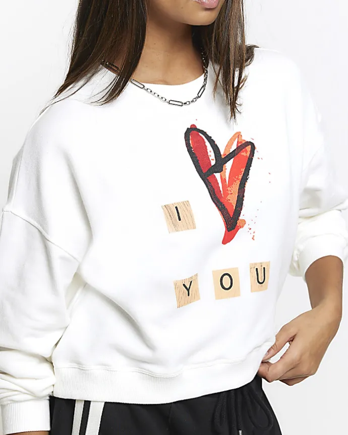White heart sweatshirt