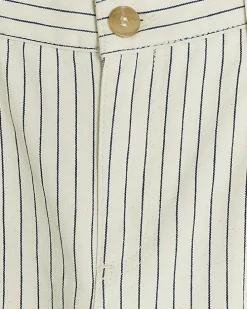 White high waisted stripe loose jeans