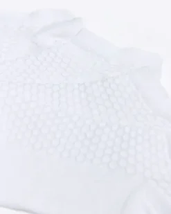 White honeycomb 2 pack trainer socks