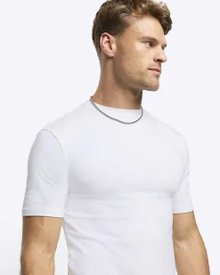 White multipack of 5 muscle fit t-shirts