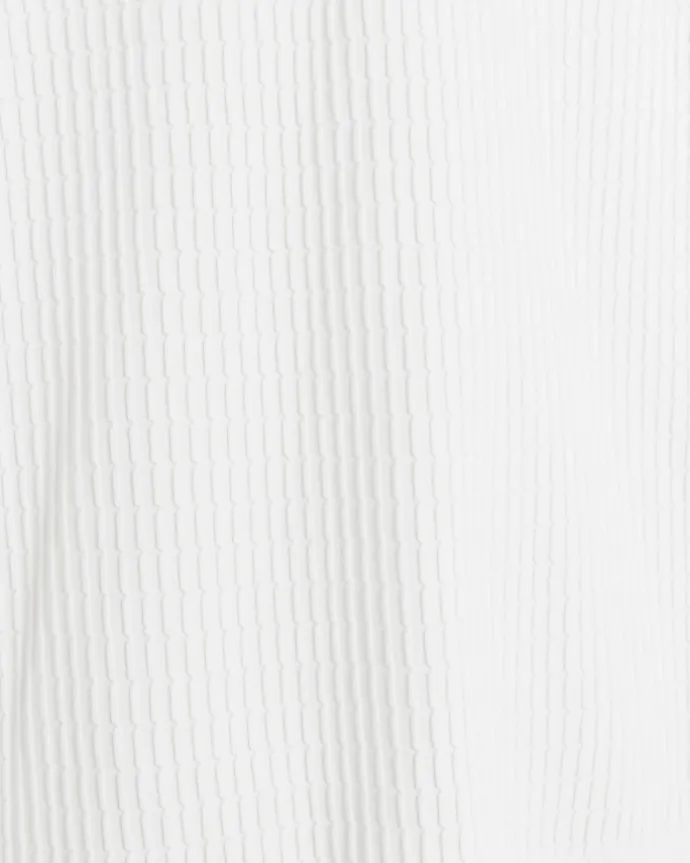 White muscle fit brick knit t-shirt