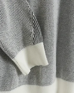White regular fit knit textured jumper