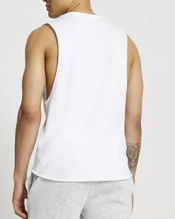 White regular fit vest
