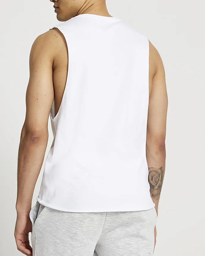 White regular fit vest
