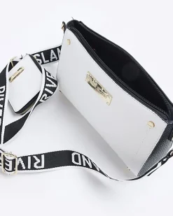 White RI monogram cross body bag