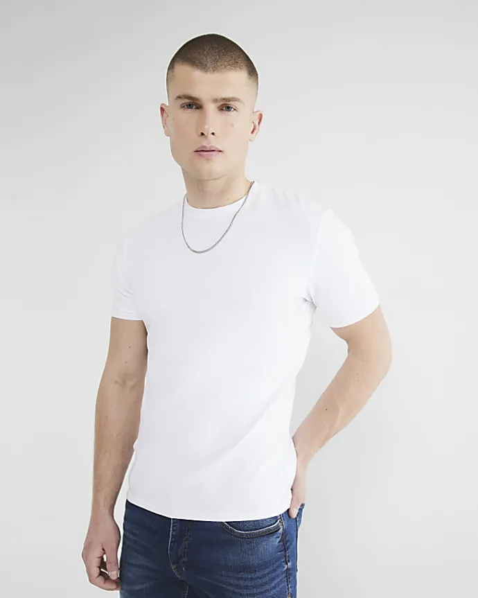 White RI Studio muscle fit t-shirt