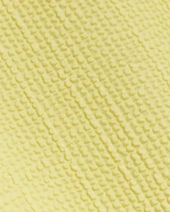 Yellow crinkle scoop neck swimsuit