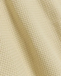 Yellow slim fit textured knit polo