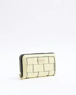 Yellow woven purse
